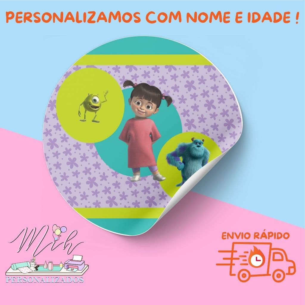 Adesivos Personalizados Monstros S.a🎉 | Personalizamos com Nome e Idade | Envio Rápido 🚚