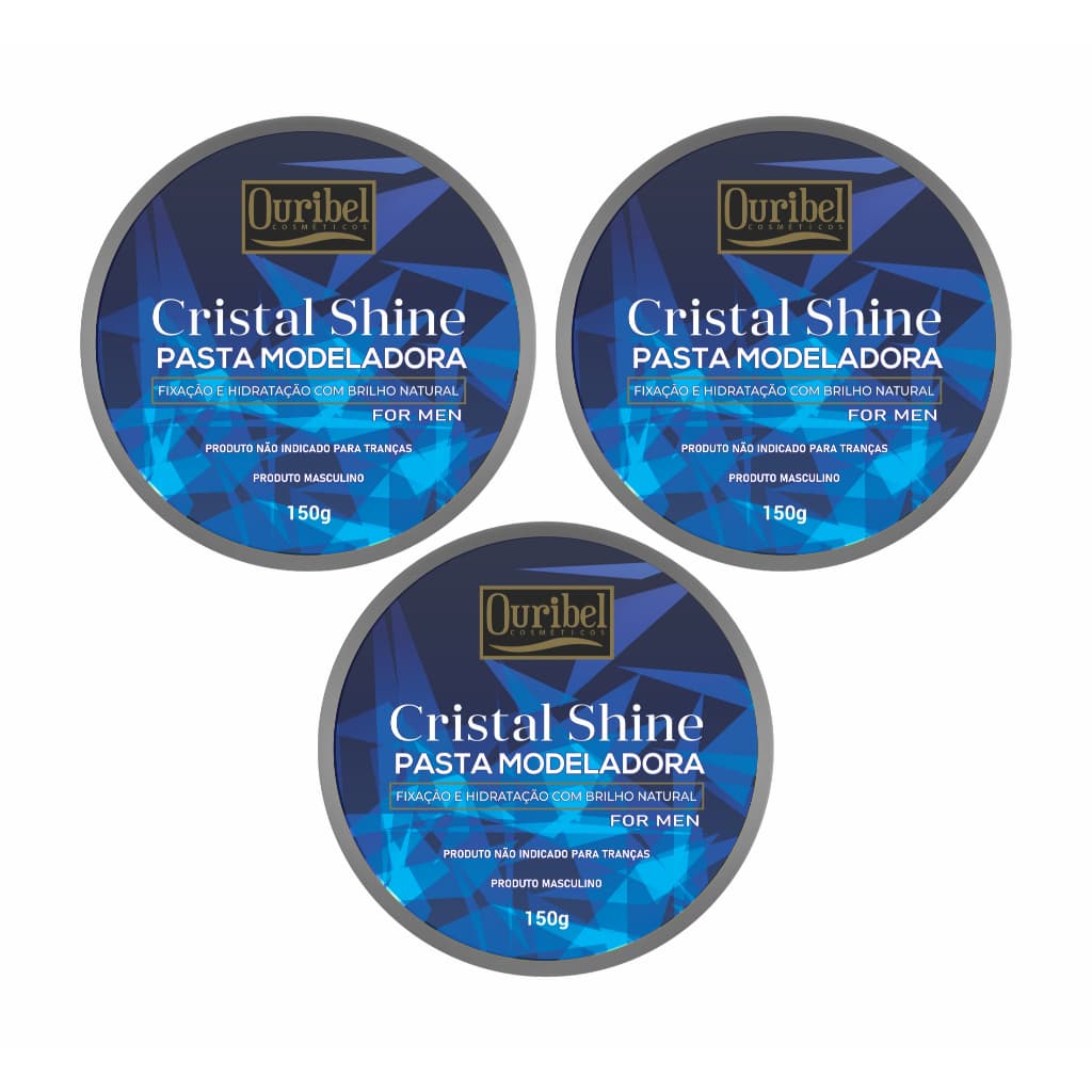 3 Pasta Modeladora Cristal Shine Ouribel 150g