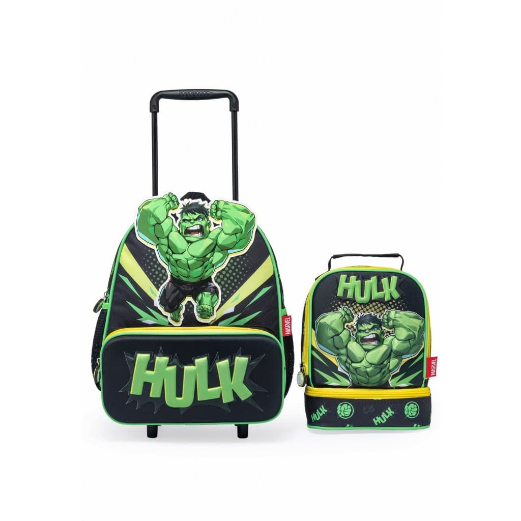 Kit Mochila Lancheira Hulk Masculino Escolar Marvel