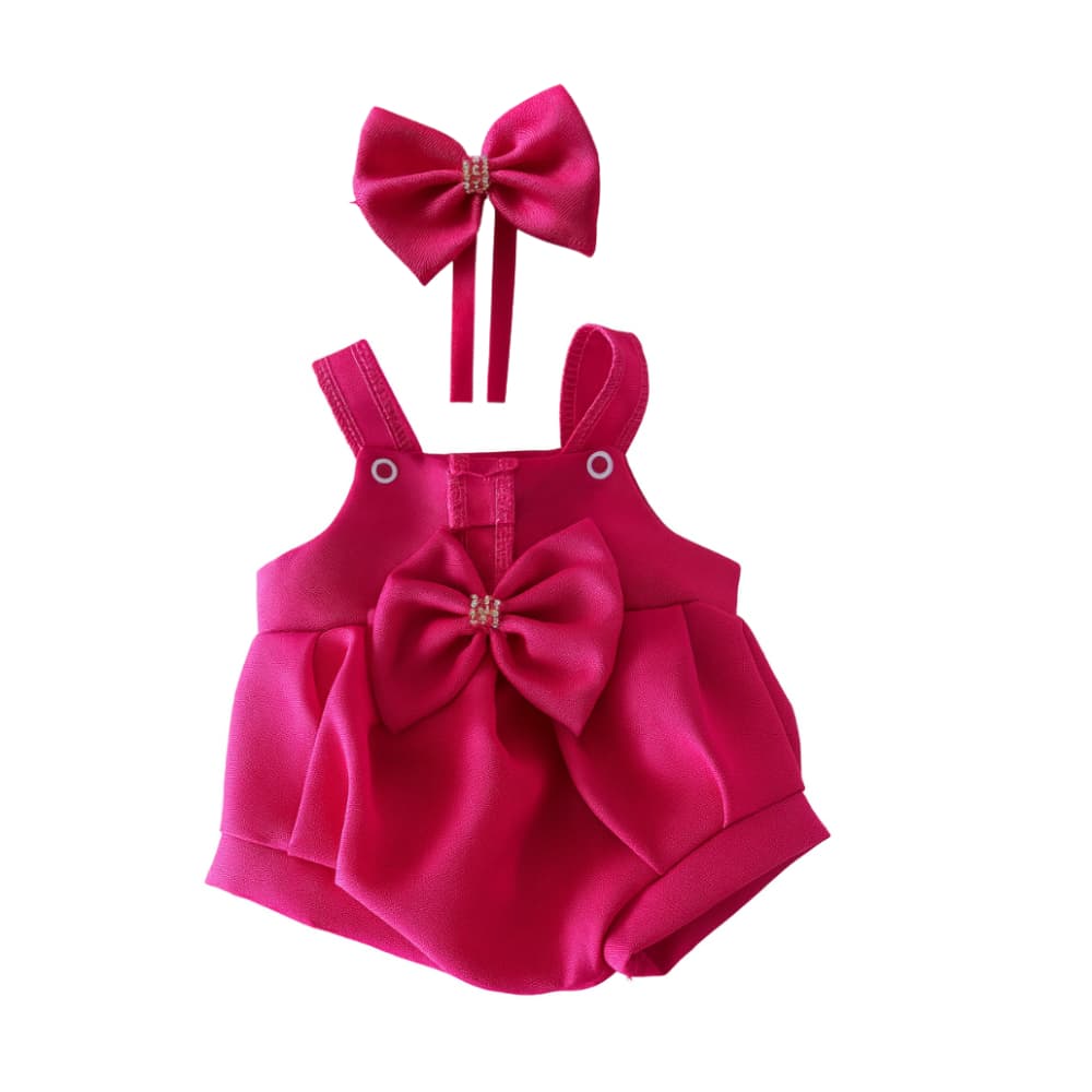 Kit de Roupinhas para Boneca Reborn – Estilo e Delicadeza -- Jardineira + Laço