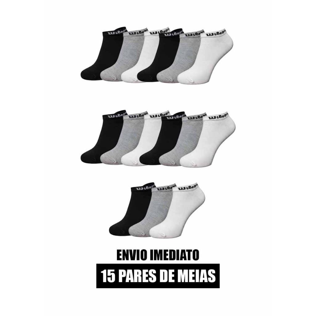 Kit 6 ou 15 pares de meia soquete Wilson original