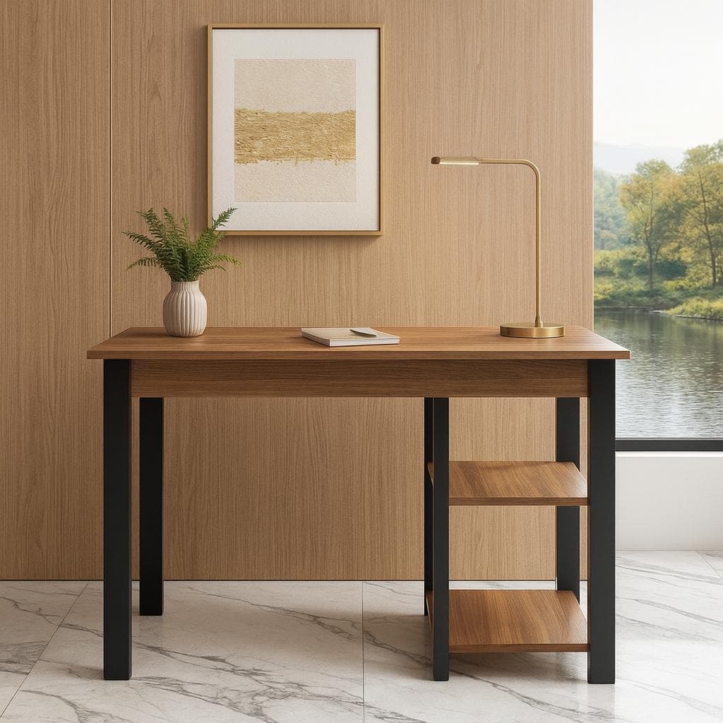 Mesa Escrivaninha Moderna Home Office C/Prateleiras