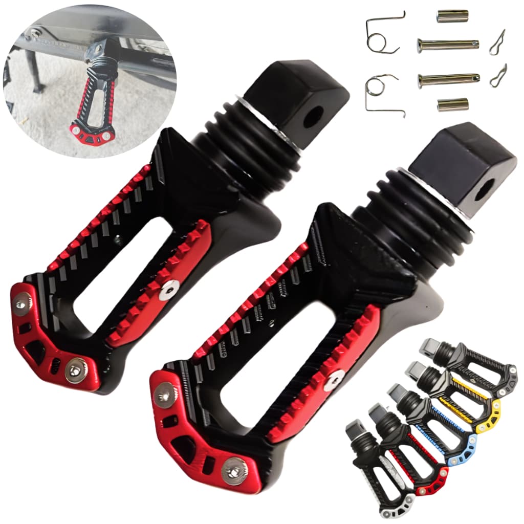 Pedaleira Esportiva Traseira Moto Universal Alumínio Colorido