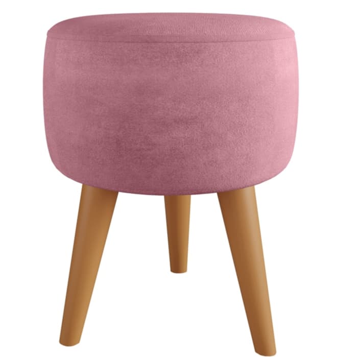 Puff Redondo Pé Palito Banqueta 36x36cm Reforçada - Várias Cores