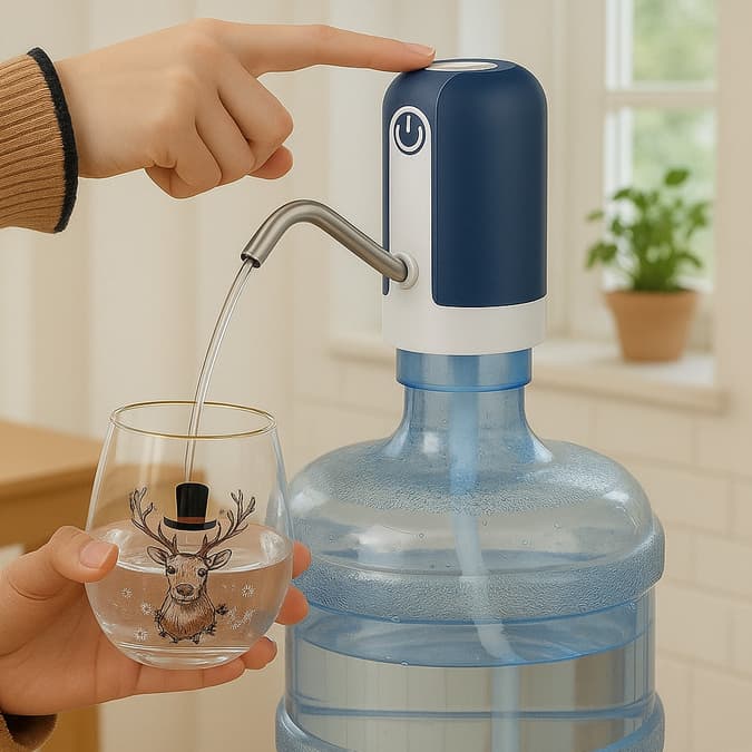 Bomba Elétrica Recarregável Galão de Água 10L/20L Unitermi Portátil Automática Silenciosa