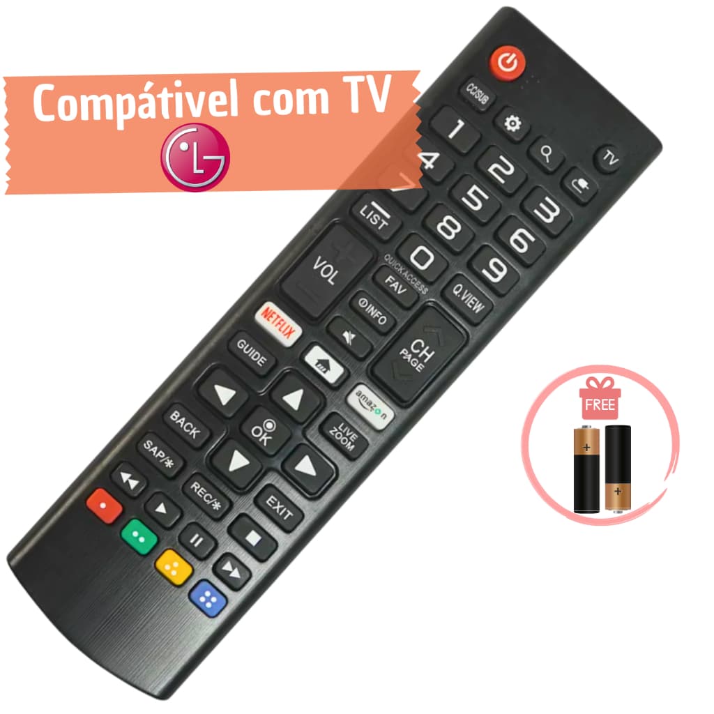 Controle Remoto Compatível com TV LG LCD LED Plasma Universal