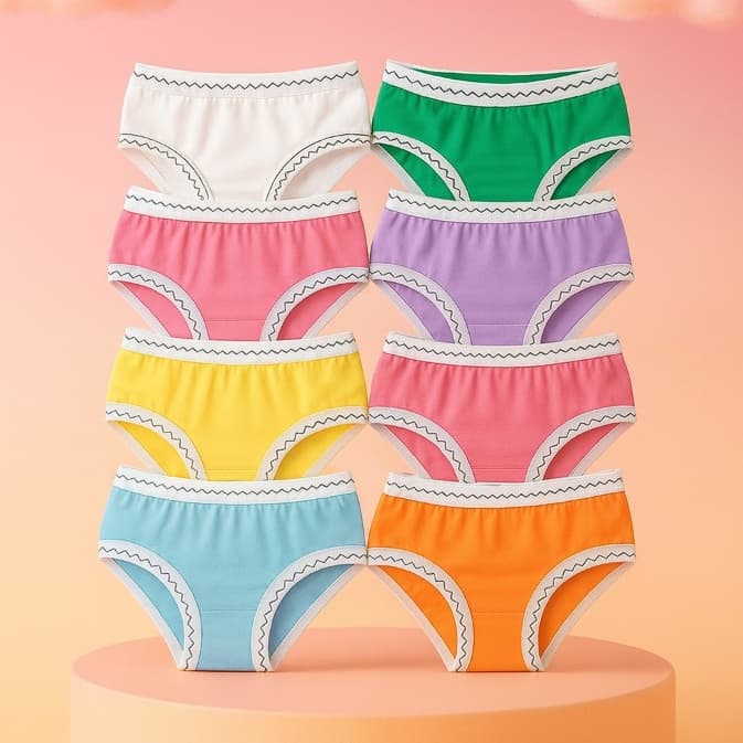 Kit 10 Calcinhas Infantil 85% Algodão Infantil Meninas