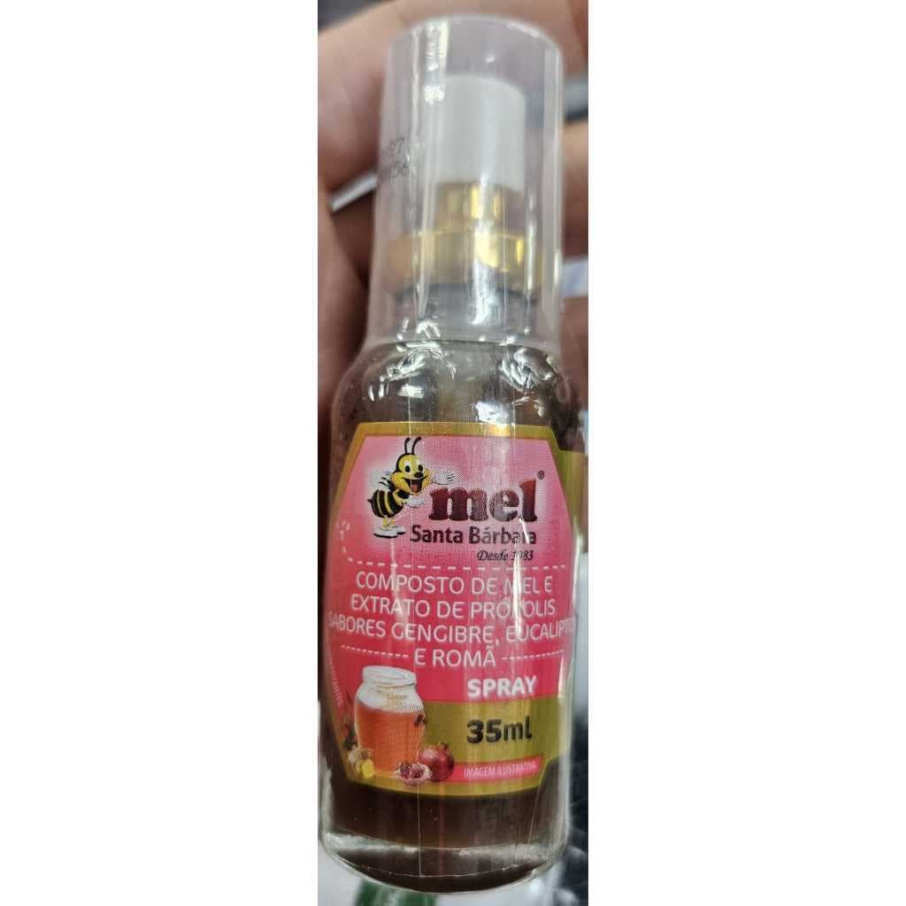 COMPOSTO DE MEL E EXTRATO DE PROPOLIS - SABOR GENGIBRE,EUCALIPTO E ROMA - SANTA BARBARA
