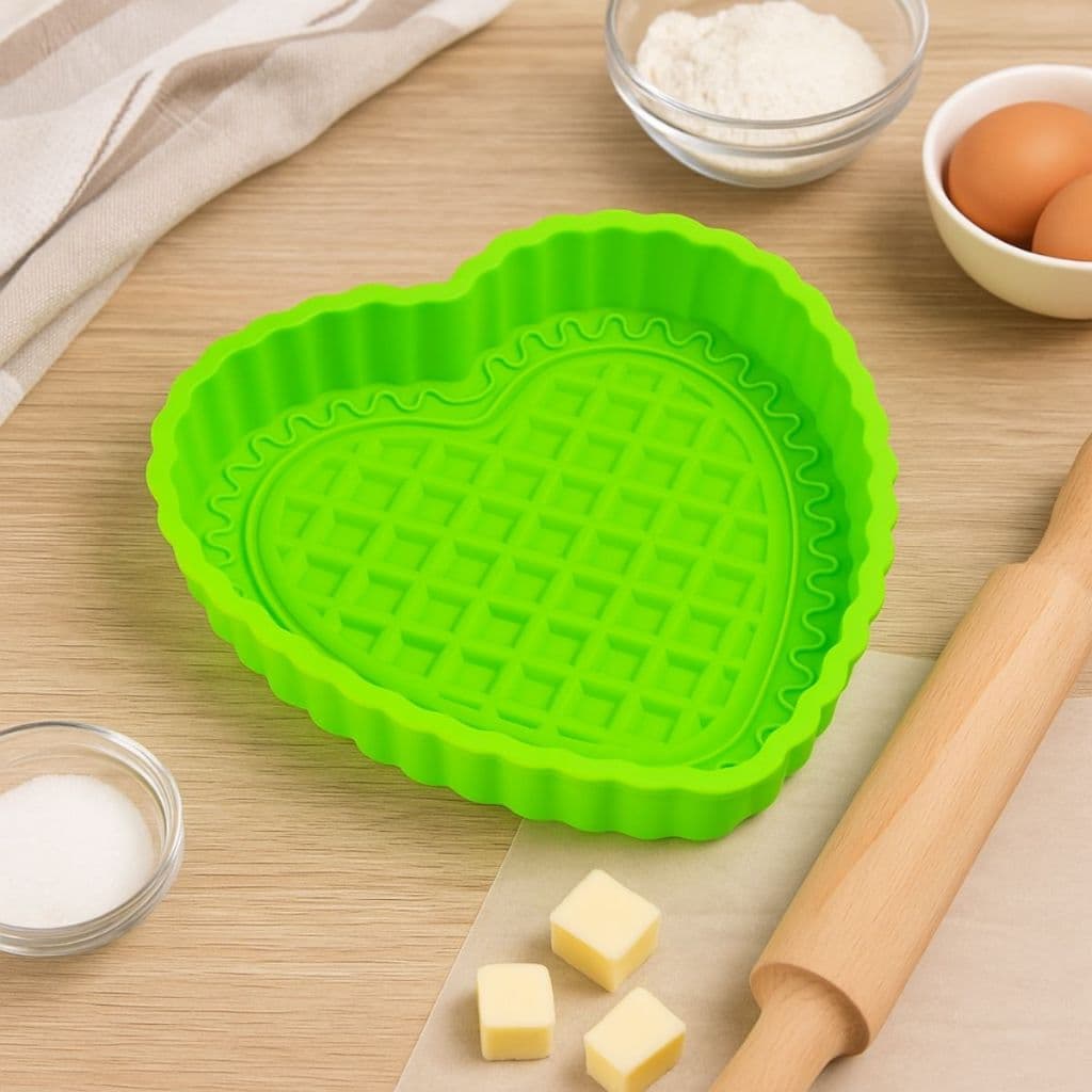 Forma De Silicone Coração 24,5x3,5cm Antiaderente Para Bolo E Torta Resistente Flexível