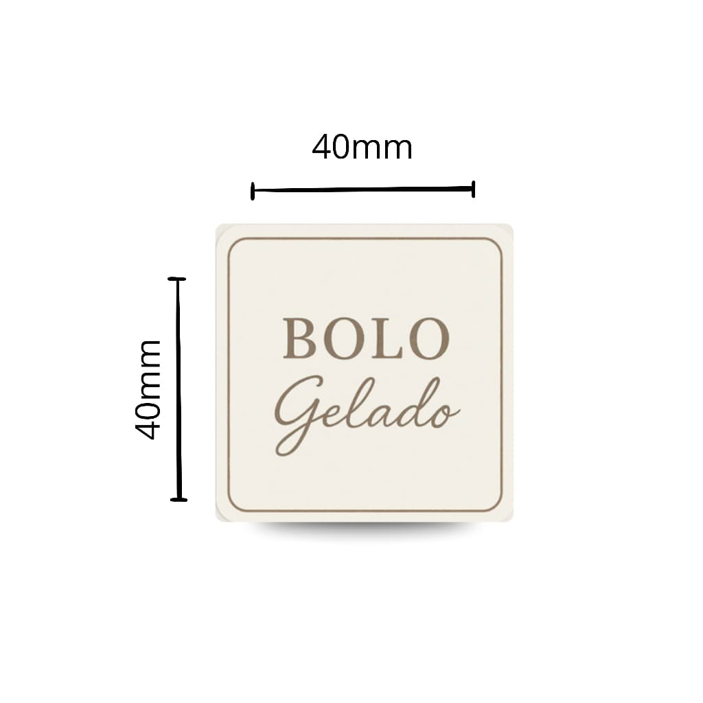 BOLO GELADO 40x40mm - 30 etiquetas