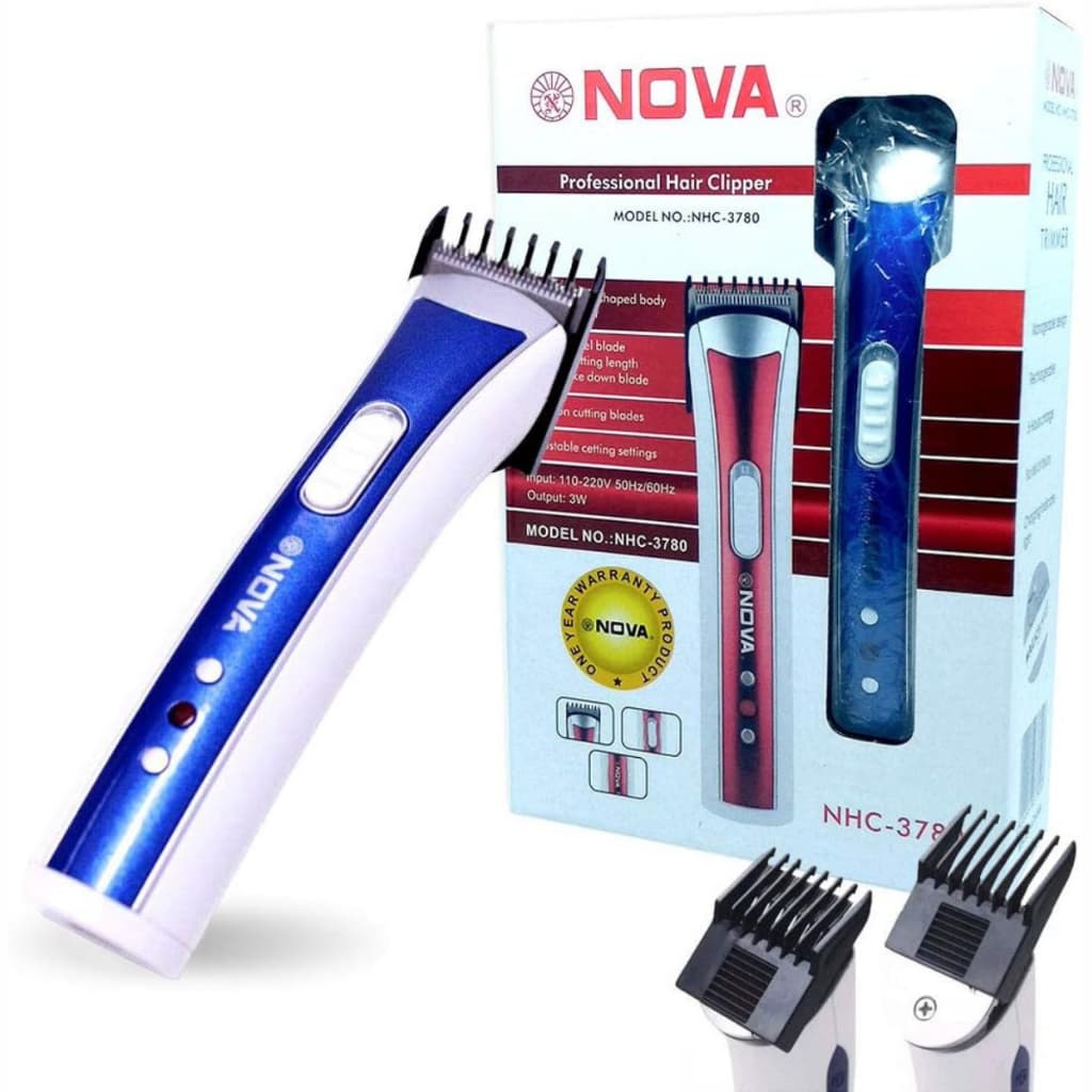 Aparador de Barba Nova NHC-3780 Azul – Bateria Recarregável e Potente