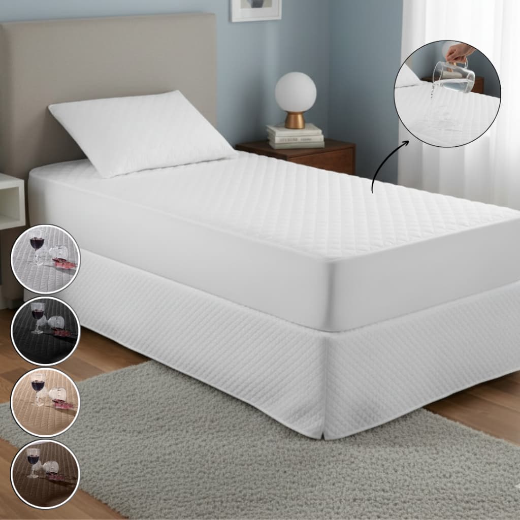 Protetor De Colchão 100% Impermeável Cama Solteiro Conjugado Capa Protetora Com Elástico Premium