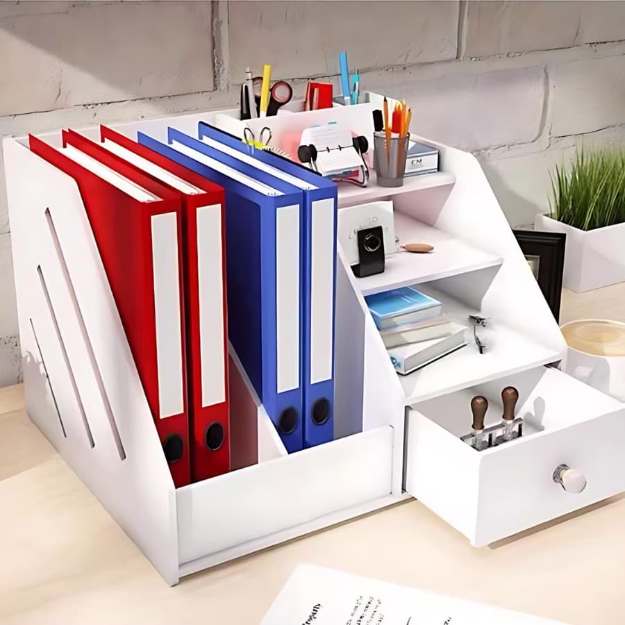 Suporte Organizador para Mesa de Escritório Porta Caneta Suporte de Pastas e Arquivos