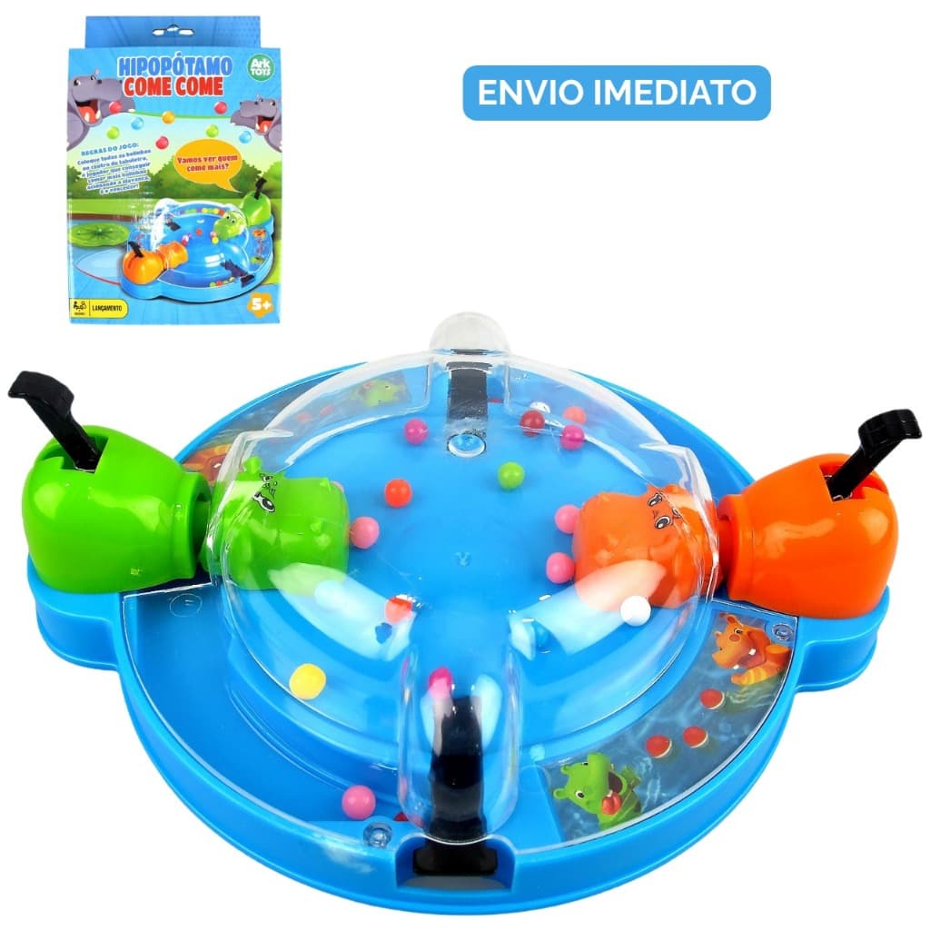 Jogo de Tabuleiro Infantil Hipopótamo Comilão Joguinho Papa Bolinha Come Come Brinquedo