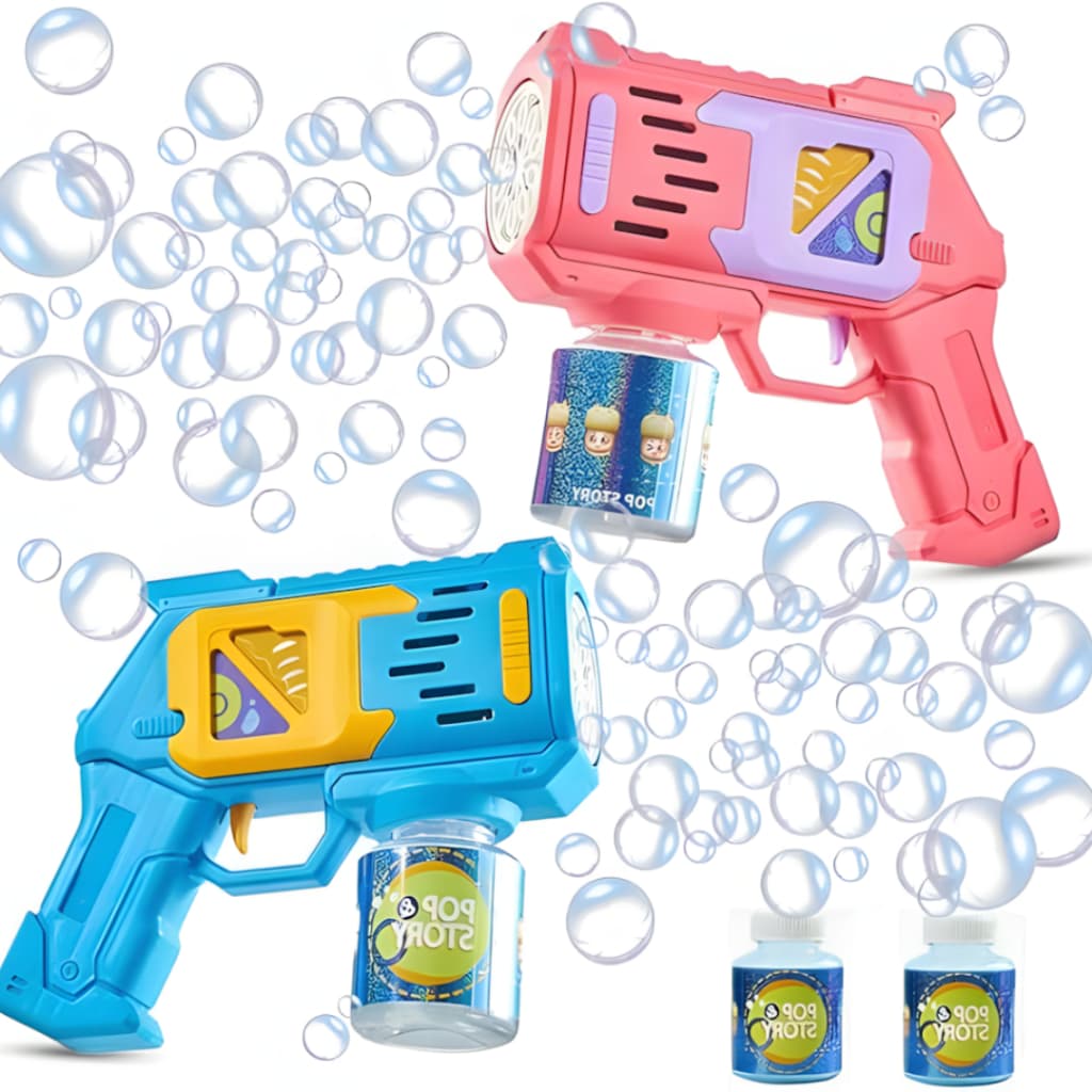 Lança Bolhas de Sabão Arminha Automática Brinquedo Infantil Máquina Bolinha de Sabão Luz LED