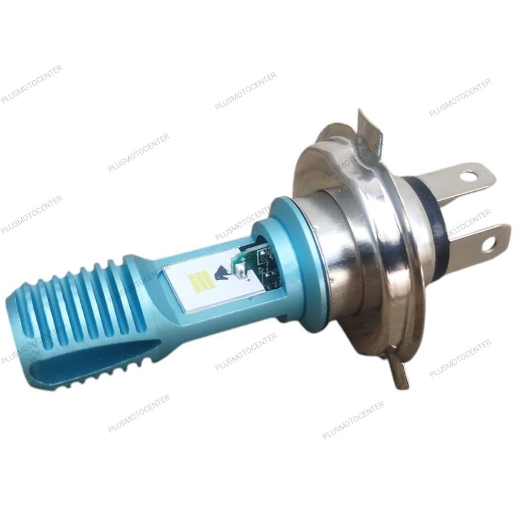 LAMPADA LED FAROL H4 MOTO 12V EFEITO XENON 35W 125/150CC SUPER BRANCA 6500K STALLION UNIVERSAL