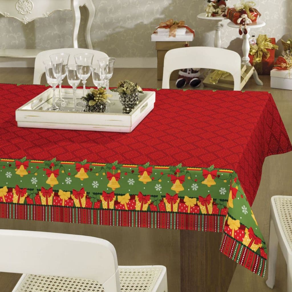 Toalha Mesa 6 Lugares 1,40X2,10 Natal POP Retangular Lepper