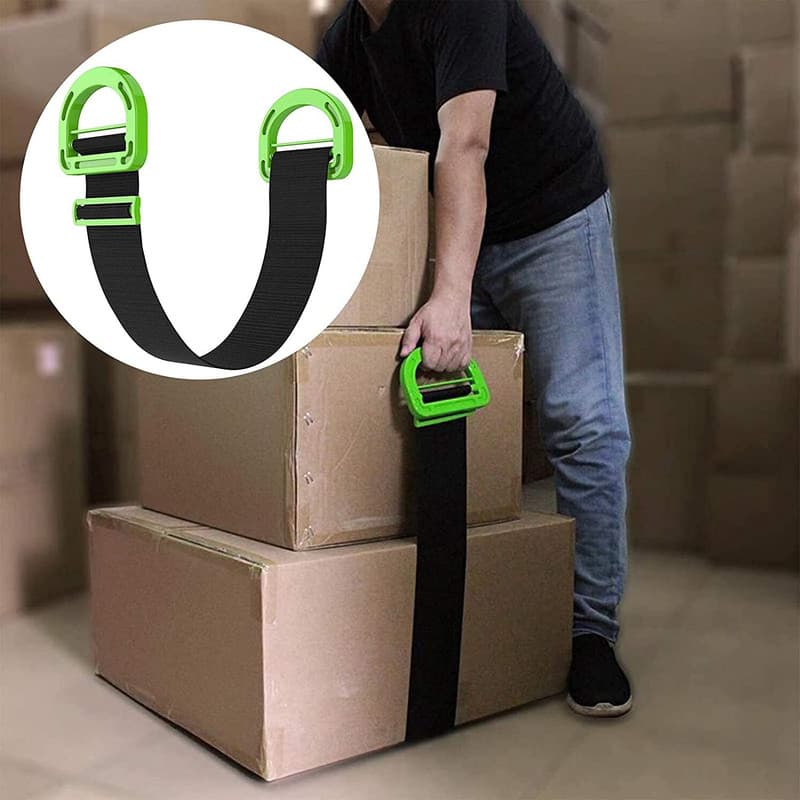 Cinta Levantamento Carga Pesada Fita Reforçada Transporte Caixas Equipamentos Alças Cinta Ergonômica