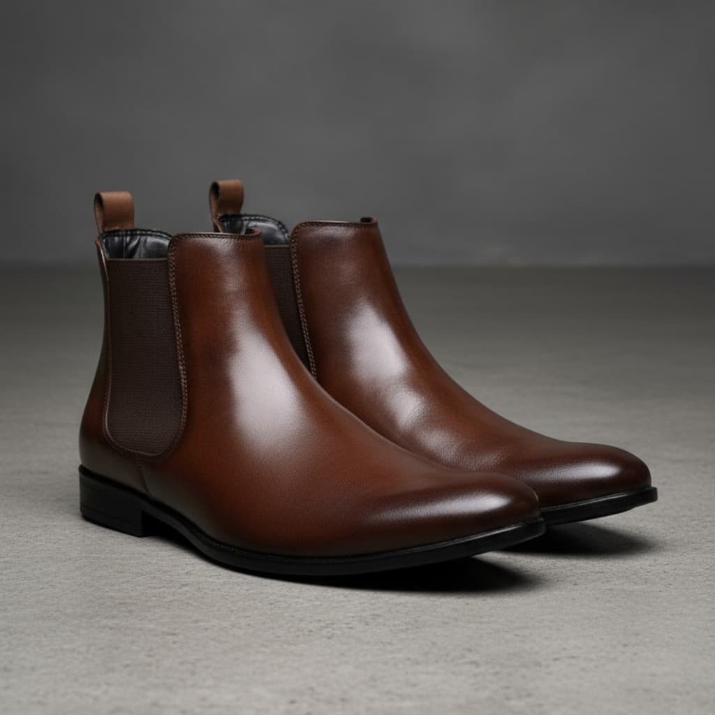 Bota Masculina Chelsea em Couro Legitimo Cano Curto Clássica Elegante Confortável Trabalho Dia a Dia