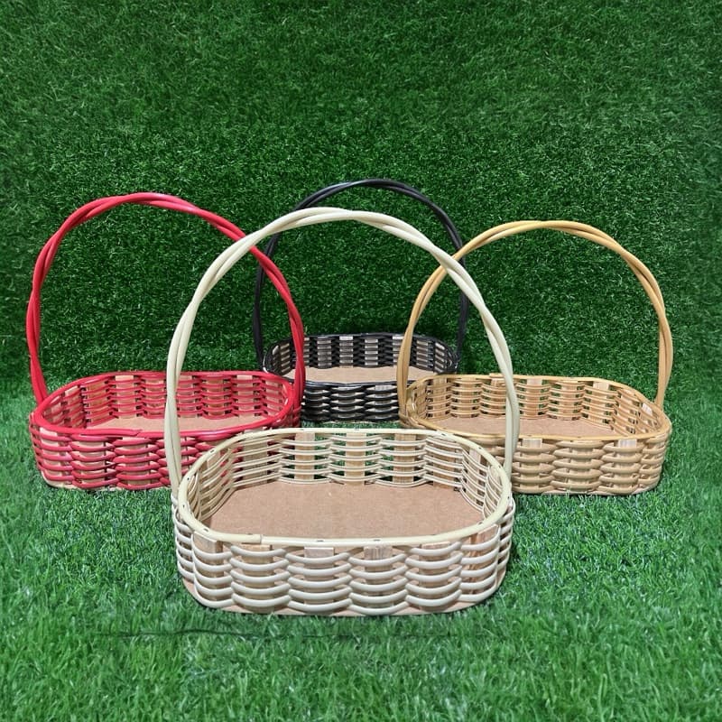 KIT 5 CESTAS FRALDEIRA SINTÉTICA OVAL COM ALÇA FLEXIVEL 30CM