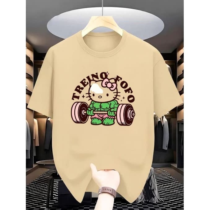 CAMISA PERSONALIZADA FEMININA TREINO FOFO 100% ALGODÃO COM MALHA PREMIUM