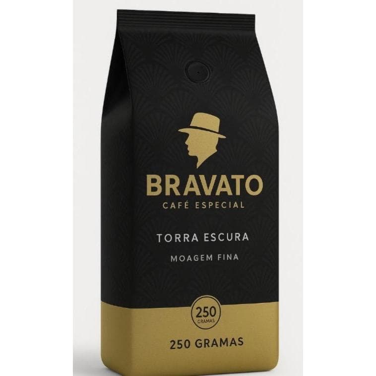 Café Premium Bravato 100% Arabica Torra Escura 250g Moído/ Café Premium Grão