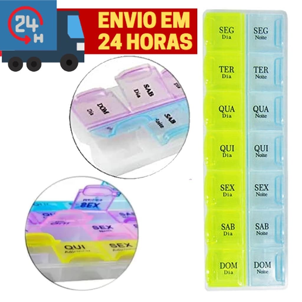 Porta Comprimidos Remédios 7 Dias Da Semana 2x Por Dia NS-4040