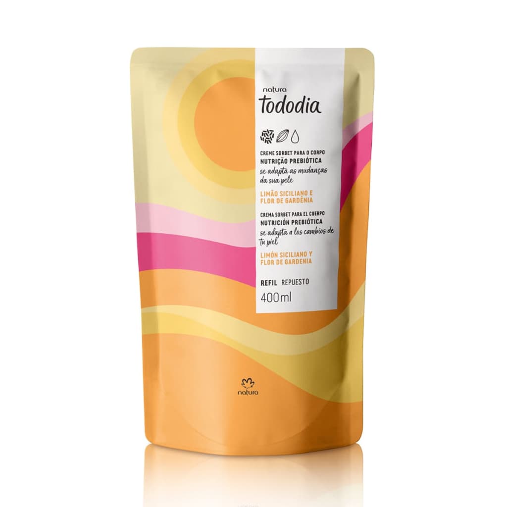 Refil Creme Desodorante Nutritivo Tododia Limão Siciliano e Flor de Gardênia 400 ml - Natura