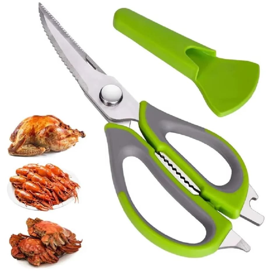 Tesoura Culinaria Corta Frango Peixe Descascador Abridor Multifunção