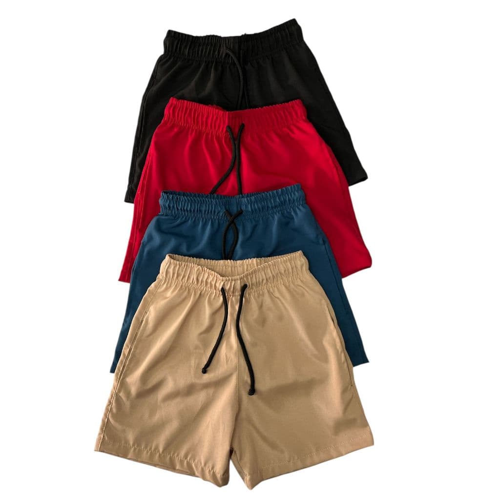 Kit 3 Bermudas Infantil Tactel Premium com Elastano Menino Verão
