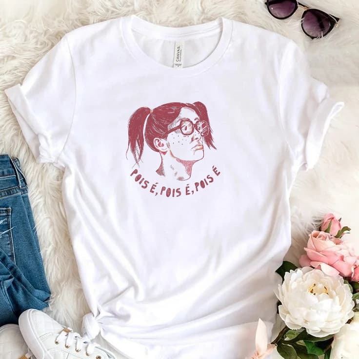 T-shirt Blusa Feminina Em Alta estilosa frases 100% Algodão Gola Redonda  Premium verão presente Variadas  Sublimada