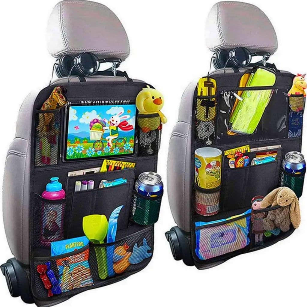 2 Organizador Para Carro Veicular Banco Passageiro Bebê Porta Objetos Garrafa Tablet Celular