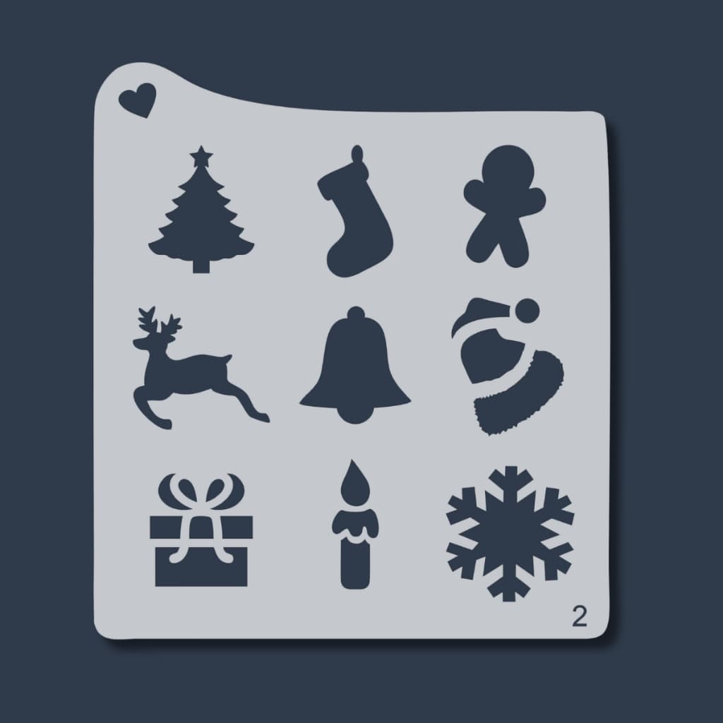 Stencil Enfeites de Natal Arvore, Bota, Touca Molde vazado para Pintura, Tecido, Mdf, Pano, Prato