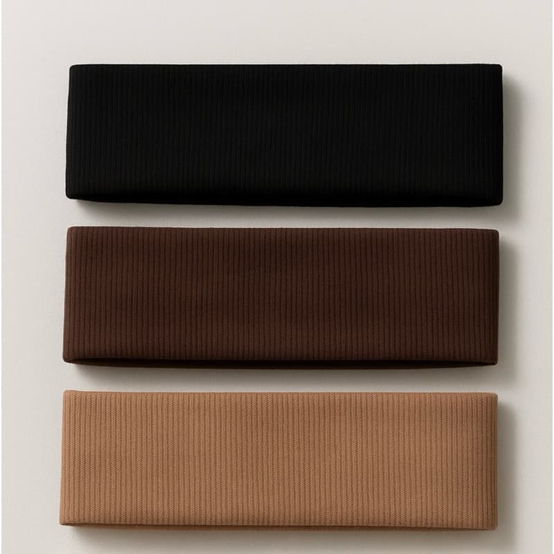 3 faixas de cabelo penteados e esportes branco, preto, marrom claro e marrom escuro