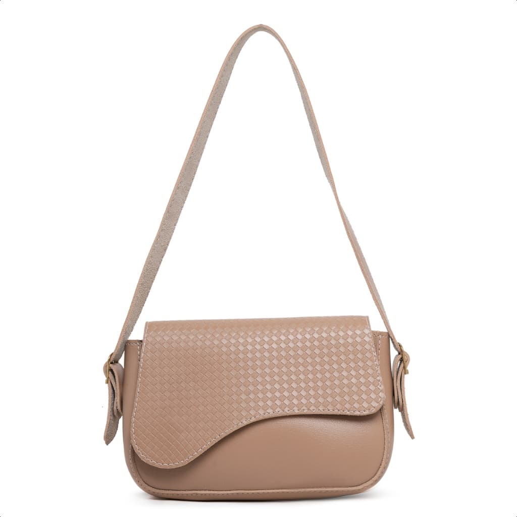 Bolsa Feminina Transversal Couro Ecologico Fivela Trançada Alça Ajustável Sintetico