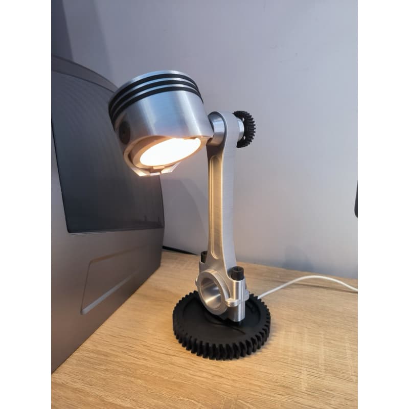 Luminária Pistão | Abajur Mesa Estilo Industrial/Garage | Peça Exclusiva Bivolt
