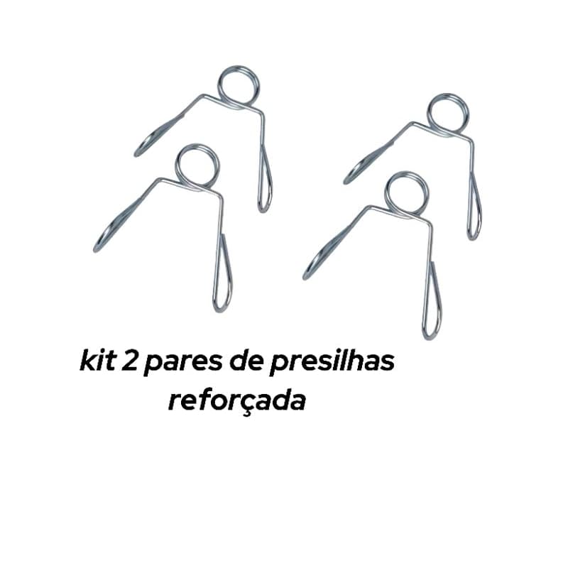 Kit 2 pares de presilhas 1 polegada(25,4mm) zincada reforçada academia musculação