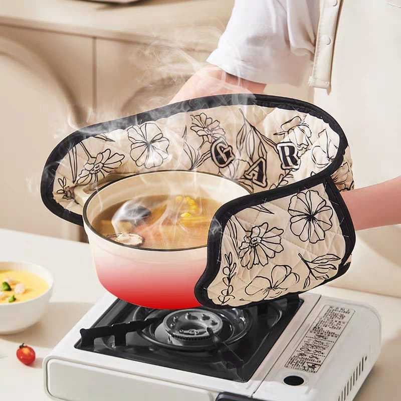 Luva Térmica Dupla de Cozinha para forno e fogão com tema de flores Para Assar , Cozinhar E Seguras