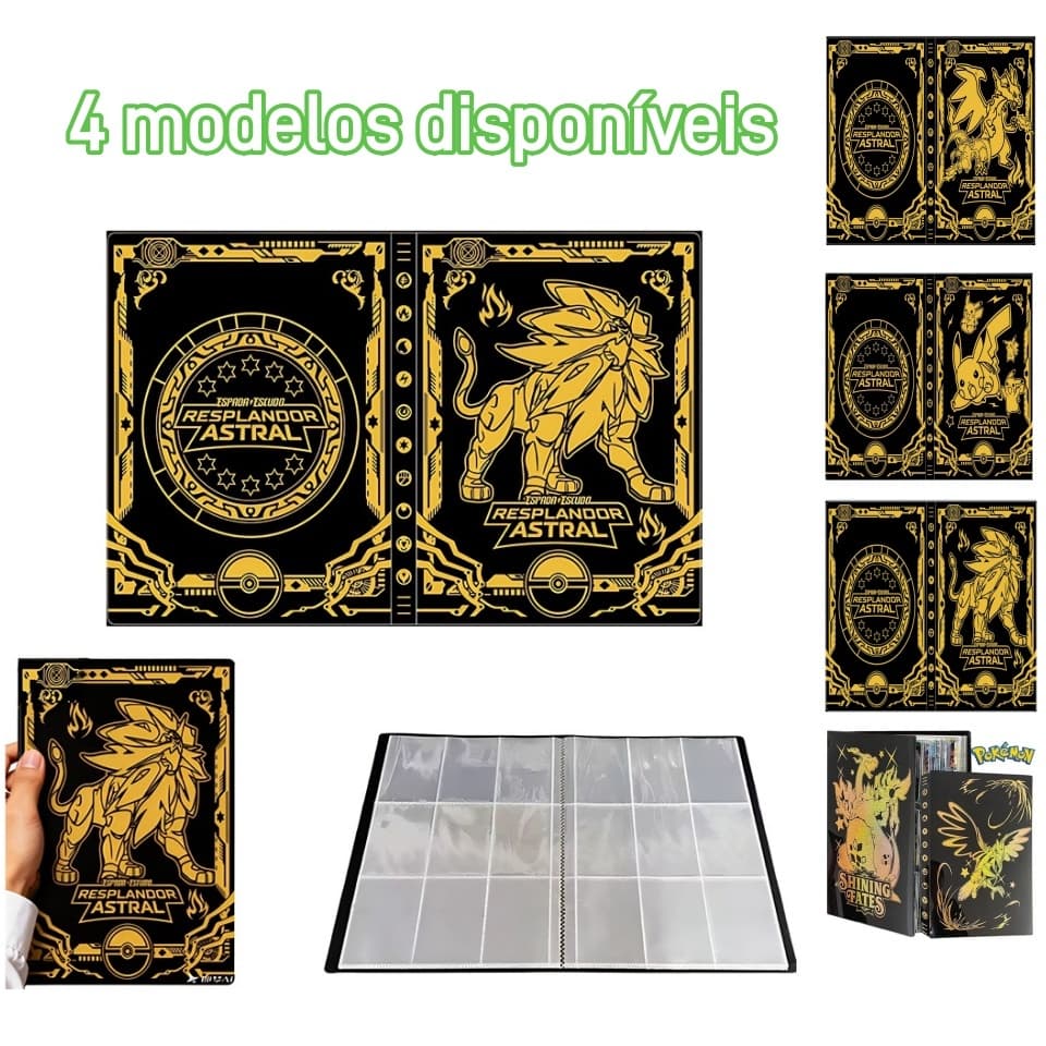 album fichario charizard gold porta 432/540 cartas pokemon cards