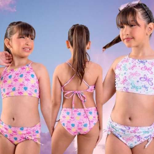 Biquini Infantil Juvenil Top Frente Unica Estampado 04 ao 16