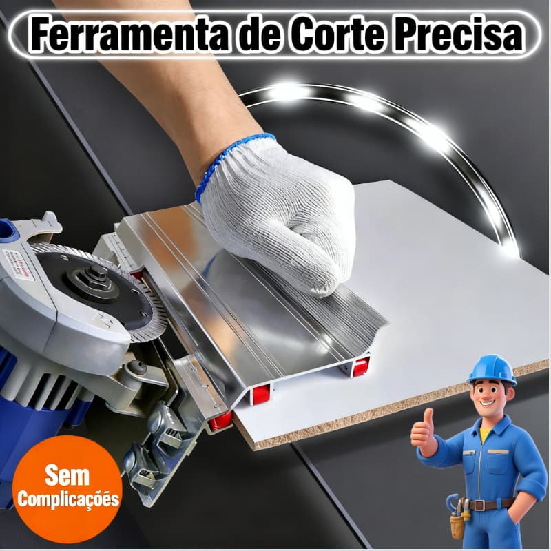 45 Graus  Guia Disco Corte Gabarito Serra Chanfro Porcelanato, Guia Serra Marmore, Cerâmica, Mármore, Auxiliar de Corte