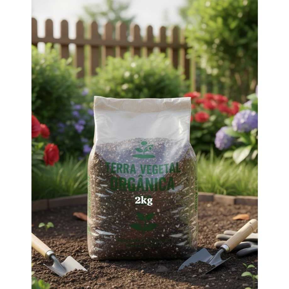 Terra Adubada Para Plantas, Flores e Jardim - Saco de 2 Kg
