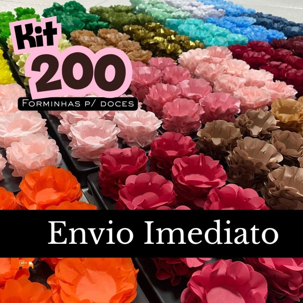 Kit 200 Forminhas de Doces Finos Flor Luxo para Festa Casamento Aniversário