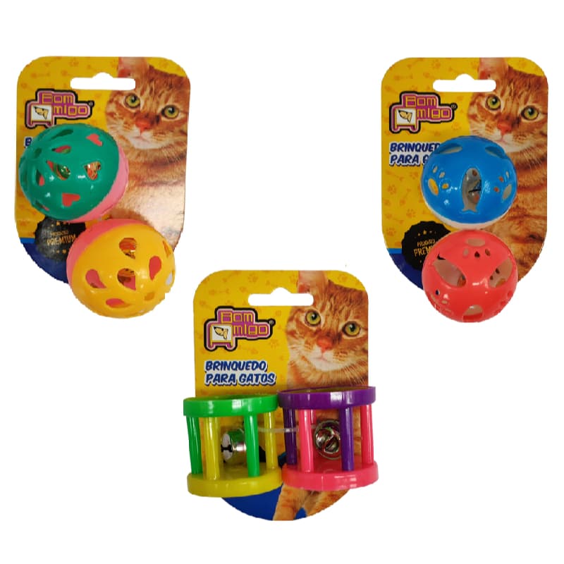 Kit Brinquedo para Gatos com Guizo – 3 Kits com 2 unidades cada - Qualidade Premium- Envio Imediato