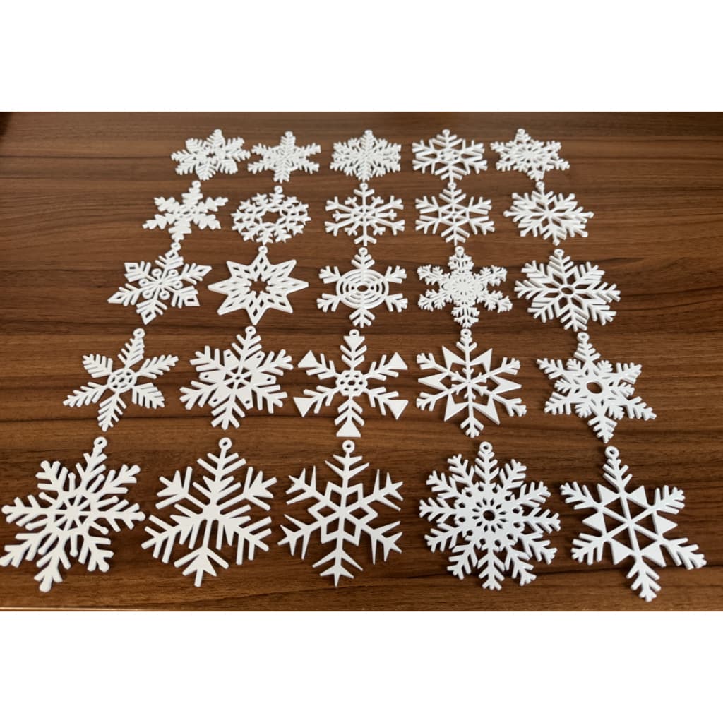Muggora Kit 25 Unidades de Flocos de Neve Decoração de Natal Enfeites Natalinos 5CM
