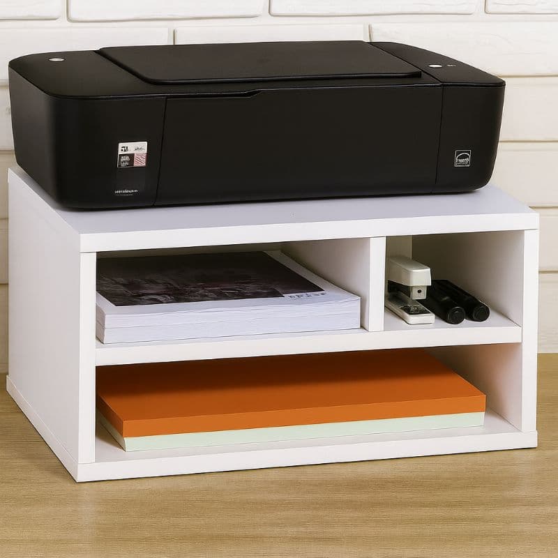 Suporte de Impressora com Nichos Organizadores – Para Escritório, Estudo ou Home Office JA VAI MONTADO