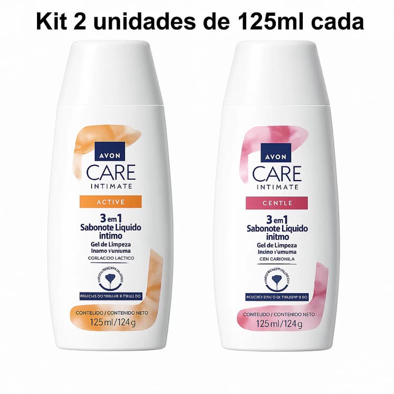 Avon Care Intimate 3 em 1 Sabonete Liquido Intimo Kit com 2 de 125ml AVON