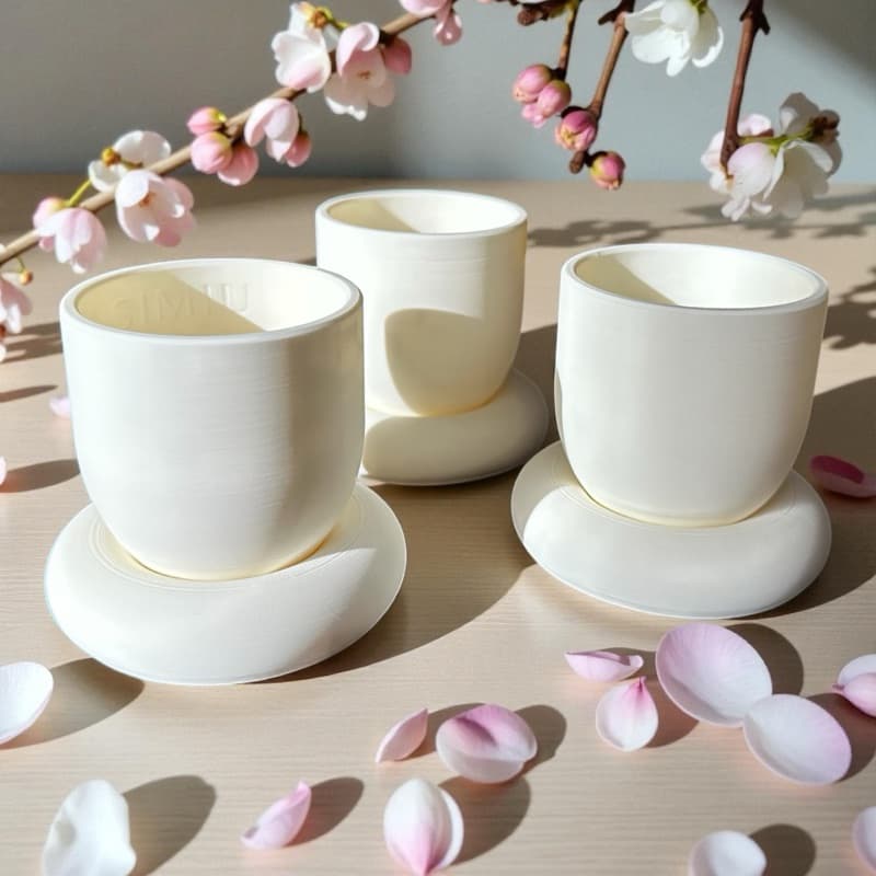 Vaso Decorativo Pequeno com Furo de Drenagem + Prato Anel  Minimalista Plantas Suculentas 6,8x6,5cm