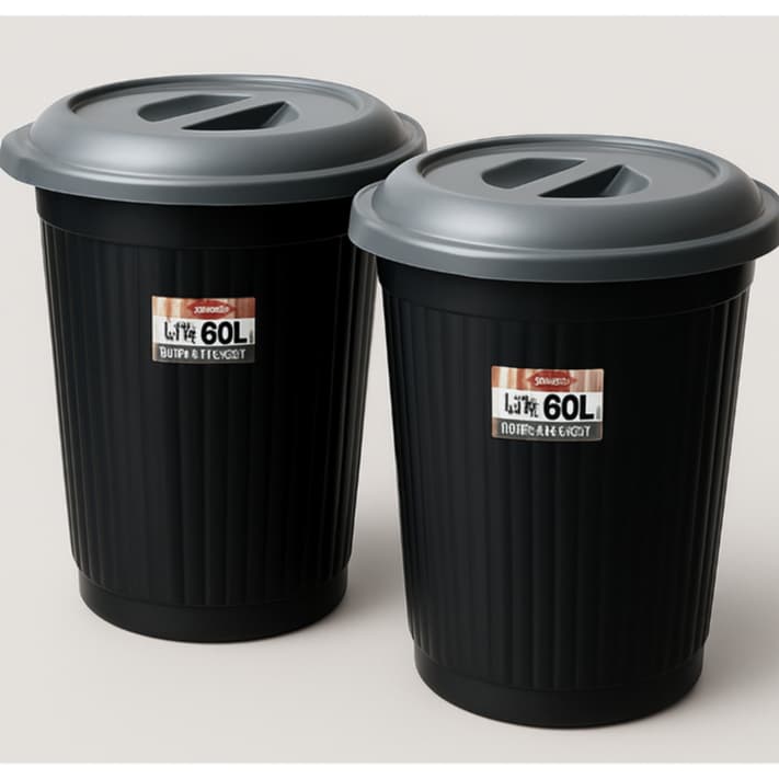 Kit Cestão Lixeira 60 Litros Multiuso Plástico Roupa Suja Lavanderia