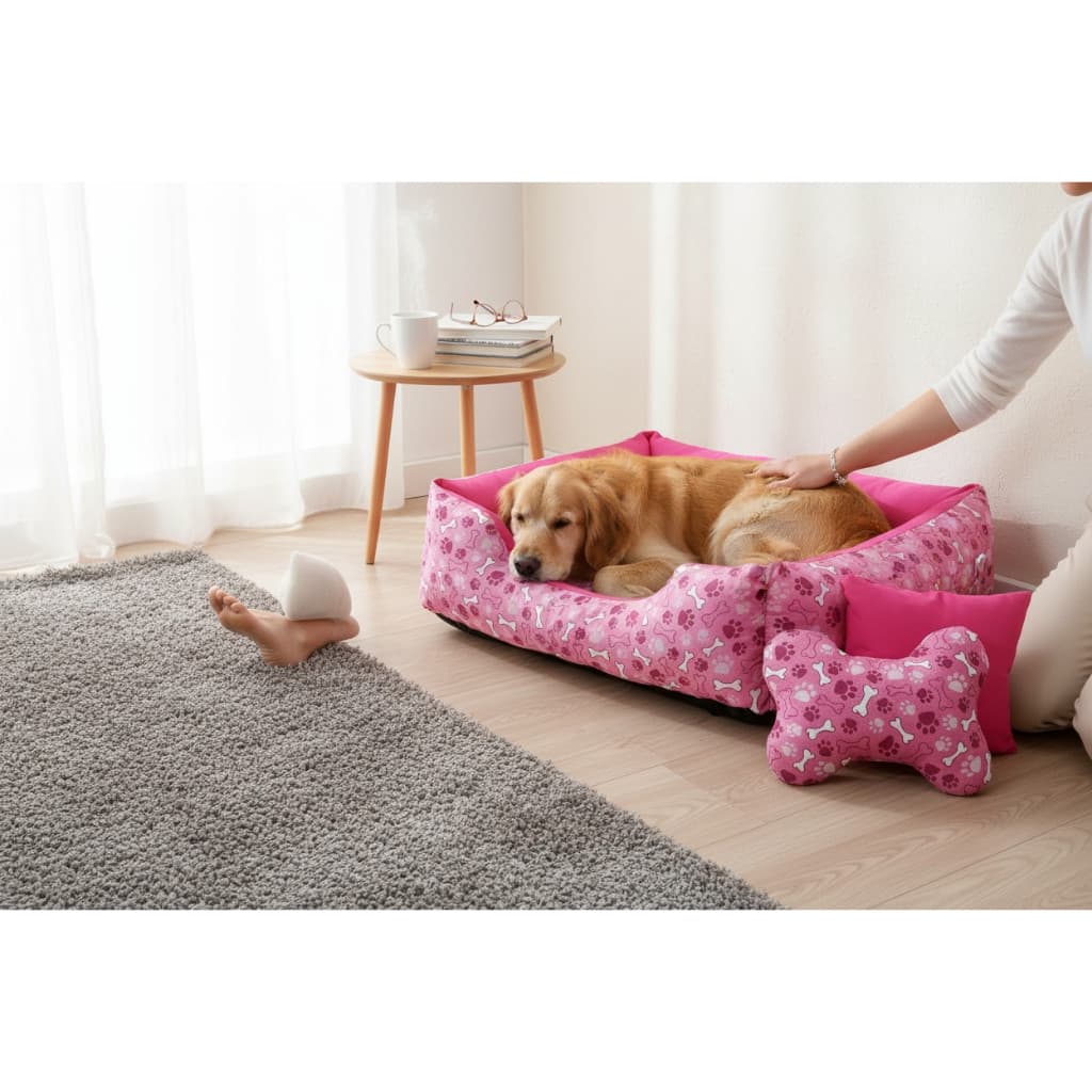 Cama Para Cachorro Grande Tamanho 1,00x0,80 ideal/ Golden /Boxer,  com brinquedos r ( Almofadinhas )